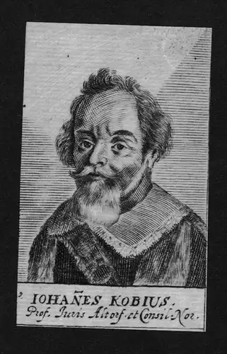 1680 - Johannes Kobius Jurist lawyer Professor Altdorf Kupferstich Portrait