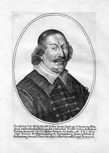 1650 Franz Wilhelm von Wartenberg Regensburg Portrait Kupferstich antique print