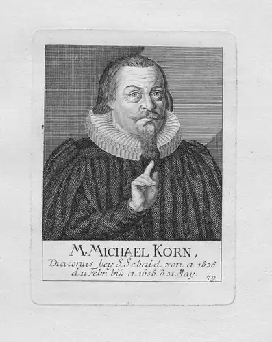 18. Jh. Michael Korn Diakon Theologe St. Sebald Sebalduskirche Nürnberg Portrait