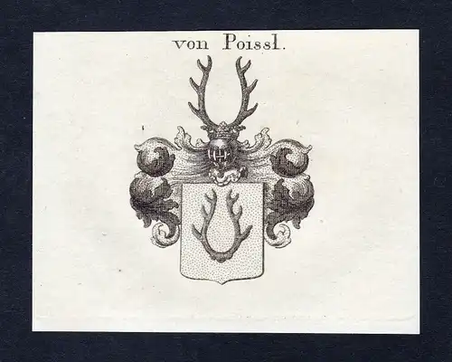 1820 Johann Nepomuk Poißl Wappen Adel coat of arms Kupferstich engraving