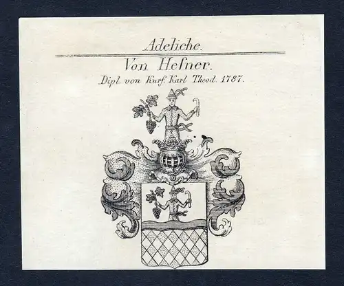 1820 Hefner Karl Theodor Wappen Adel coat of arms Heraldik Kupferstich engraving