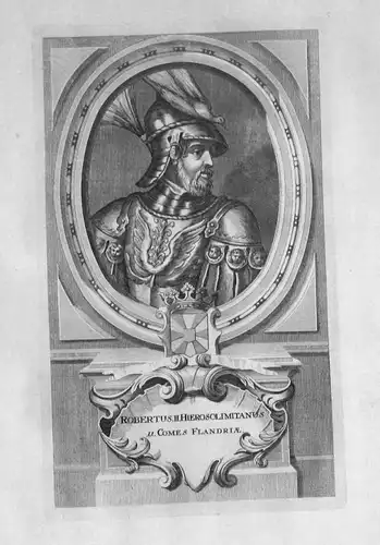 1735 - Robert II. von Jerusalem Flandern Portrait gravure engraving Kupferstich