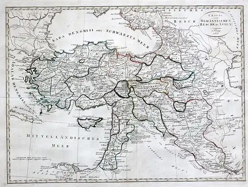 1811 - Turkey Cyprus Türkei Zypern map Karte Asien Asia carte engraving gravure