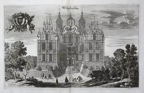1710 - Vibyholm slott Flens Södermanland Kupferstich Dahlberg engraving