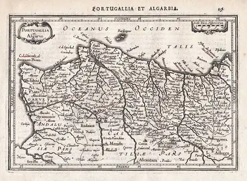 1628 Portugal Algarve Alcántara Mérida Spanien Spain Espana map Mercator