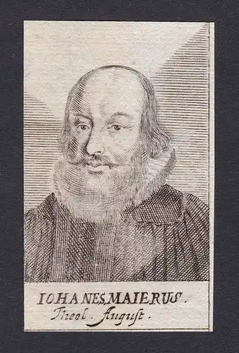 17. Jh. Johann Maier / theologian Theologe Augsburg Portrait Kupferstich