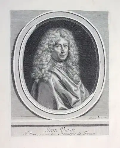 Ca. 1700 Jean Varin Warin sculpteur Bildhauer graveur Zeichner Portrait gravure