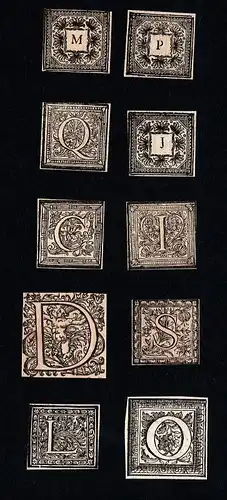 Ornament Kupferstich Buchstaben copper engraving letters lettres ca. 1700