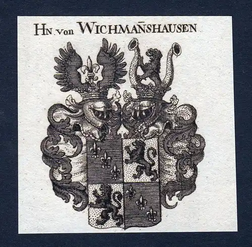 Ca. 1820 Wichmannshausen Wappen Adel coat of arms Kupferstich antique print