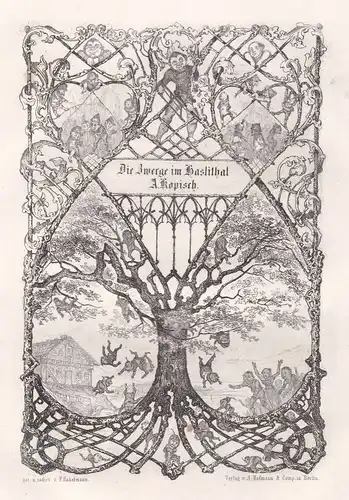 1848 Die Zwerge im Haslithal Gedicht Haslital etching Habelmann Kopisch