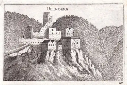 1672 Burg Scheiblingkirchen-Thernberg Kupferstich antique print Vischer