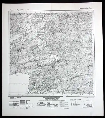 1941 Unterwössen Reit im Winkl Hinterwössen 1:25000 Karte Meßtischblatt