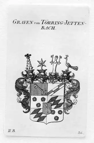 1820 - Törring Jettenbach Wappen Adel coat of arms heraldry Heraldik Kupferstich