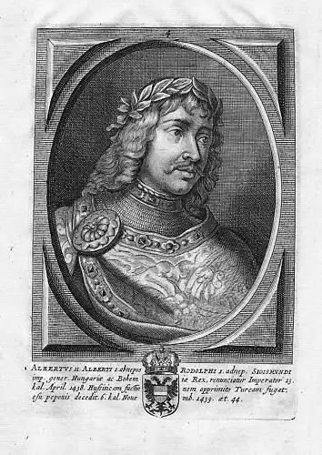 1660 Albrecht II König Kroatien Croatia Ungarn Portrait Kupferstich gravure