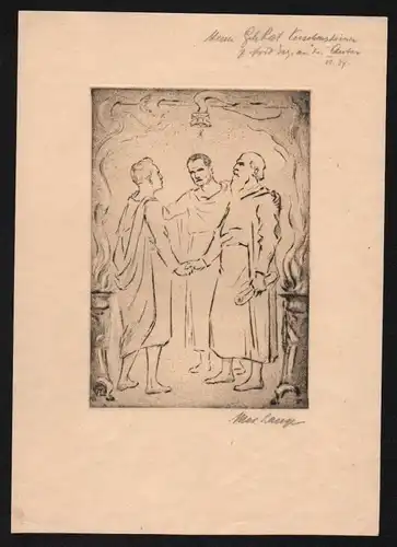 1927 - Max Lange - Original Radierung signiert München etching signed