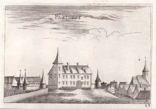 1672 Paasdorf Mistelbach Niederösterreich Kupferstich antique print Vischer