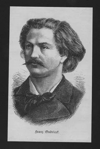 1884 - Franz Ondricek Geiger Komponist wood engraving Holzstich Portrait