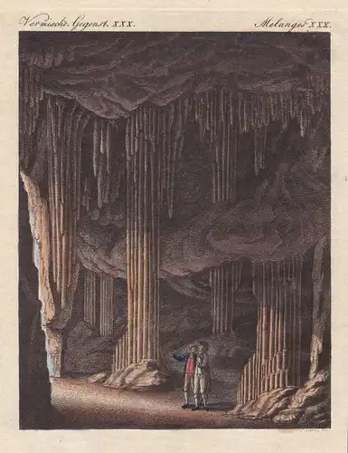 Tropfsteinhöhle Stalactite cave Höhle Höhlen Schottland Scotland Bertuch 1800