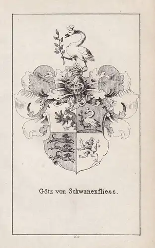 1840 Karl Götz Schwanenfließ Preußen Prussia Wappen Heraldik coat of arms Adel