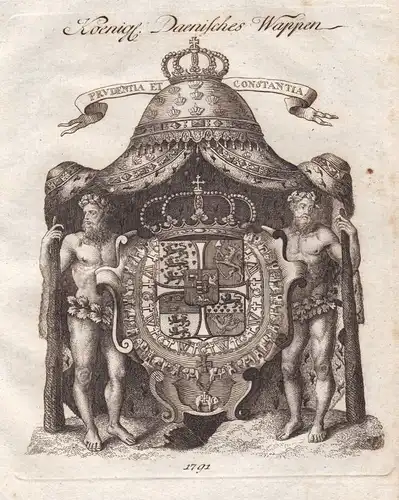 1791 Dänemark Denmark Danmark Wappen coat of arms Kupferstich antique print