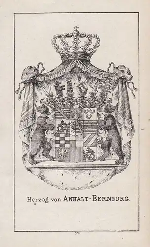 1840 Bernburg Sachsen Sachsen-Anhalt Saxony Wappen Heraldik coat of arms Adel