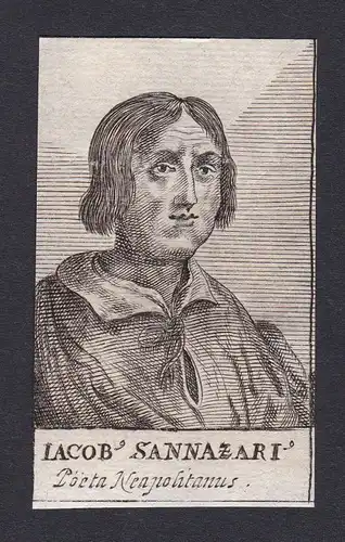 17. Jh. Jacopo Sannazaro / poet Dichter Napoli Portrait Kupferstich