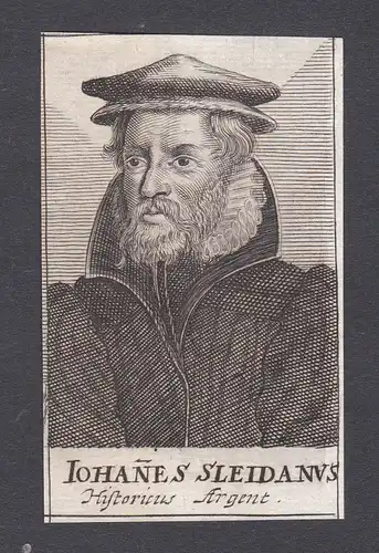 17. Jh. - Johannes Sleidanus / historian Jurist Schleiden Portrait Kupferstich