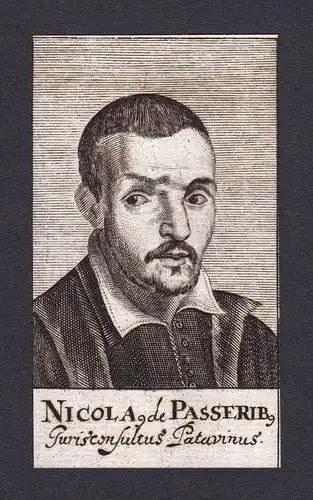 17. Jh. Nicolai de Passeribus / jurist Jurist Genua Portrait Kupferstich
