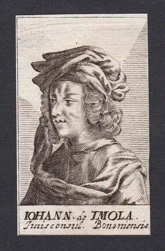 17. Jh. - Johannes de Imola / jurist Pavia Bologna Portrait Kupferstich