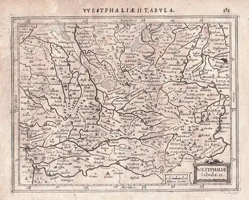 1628 Deutschland Germany Dortmund Westfalen Westphalia map Karte Mercator