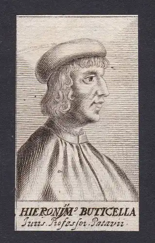 17. Jh. - Hieronymus Buticella / jurist professor Padova Portrait Kupferstich