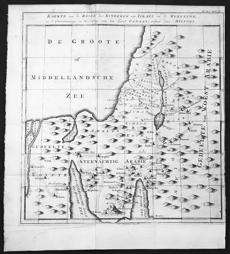 18. Jh.  Israel Saudi Arabia Arabien Egypt Ägypten Karte map Kupferstich antique