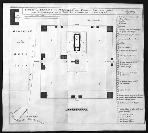 18. Jh.  Jerusalem Tempel temple Israel Plan Kupferstich antique print Holy Land