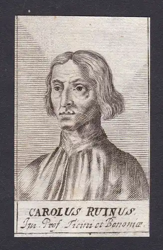 17. Jh. - Carolus Ruinus Regiensis jurist professor Bologna Portrait Kupferstich