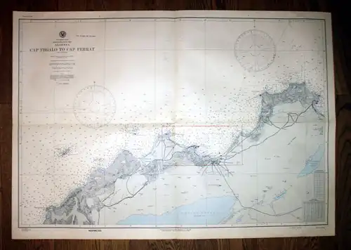 1943 Preliminary Chart Algeria Cap Fegalo Cap Ferrat Algerien map Karte Plan