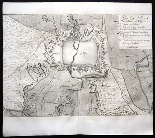 1718 Hagenau Alsace gravure Karte map Plan Kupferstich antique print Merian
