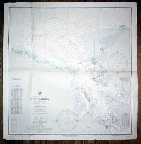 1942 Australia north coast Port Darwin sea chart map Karte Australien Nord
