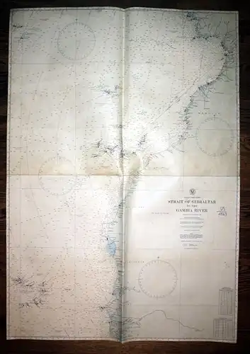 1941 Africa west coast Strait of Gibraltar to the Gambia River sea chart map