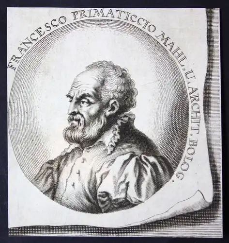 1700 Francesco Primaticcio Bildhauer sculptor Maler painter Kupferstich Portrait