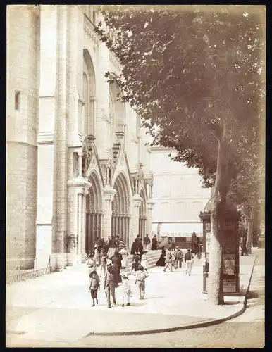 Ca. 1880 Eglise Notre Dame Nice Nizza N. D. albumen Foto photo vintage antique