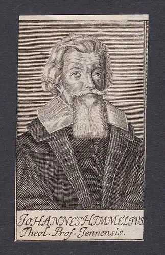 17. Jh. - Johann Himmel / theologian Theologe Jena Portrait Kupferstich