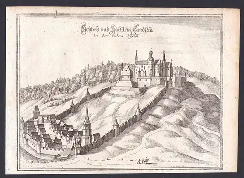 Landstuhl Schloss Stadt Pfalz Rheinland-Pfalz Merian Kupferstich antique print