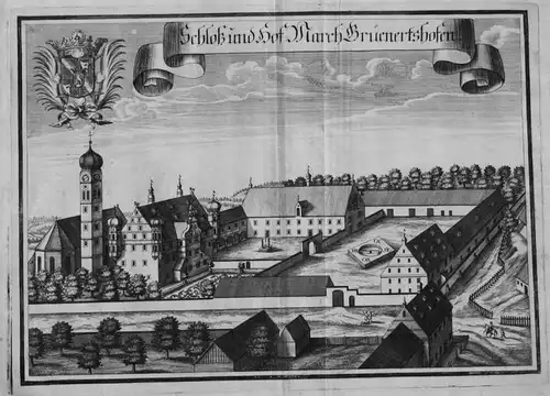 1701 - Grunertshofen Moorenweis Kupferstich Wening