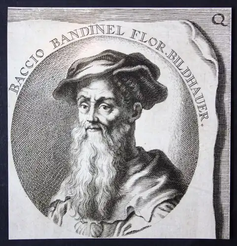 1700 Baccio Bandinelli Italia Italien Bildhauer sculptor Kupferstich Portrait