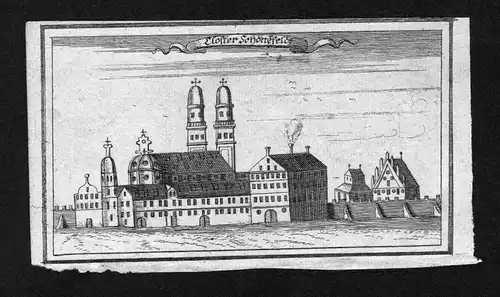 1700 - Niederschönefeld am Lech Kloster Bayern Original Kupferstich Ertl