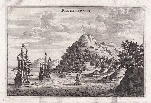 Ca. 1670 Pulau Tioman China Asia Ansicht view Kupferstich antique print Nieuhof