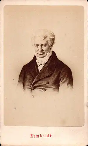 Humboldt Naturforscher naturalist naturaliste CDV Foto photo vintage ca. 1860