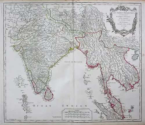 Indien India Sri Lanka Asien Asia Thailand Karte map Kupferstich antique print