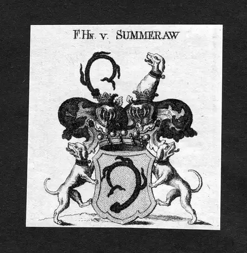 1820 - Summeraw Wappen Wappen Adel coat of arms heraldry Heraldik Kupferstich