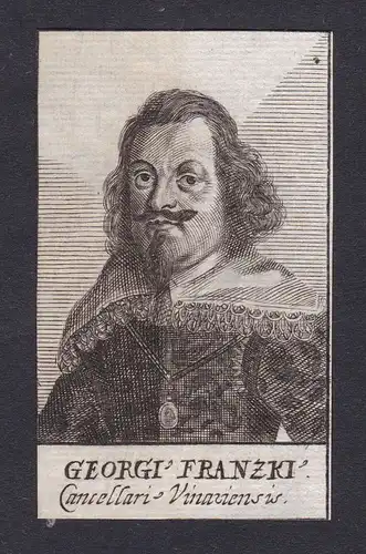 17. Jh. Georg von Frantzke Portrait Kupferstich antique print
